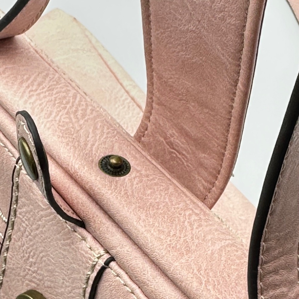 Concept Blush Pink Embossed Floral Satchel Crossbody Bag Retro Cottagecore - Picture 11 of 12